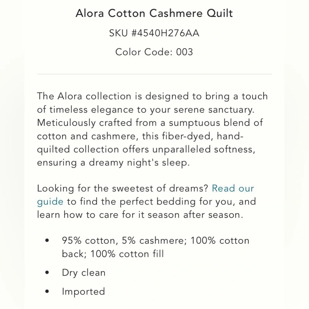 Anthropologie Alora Cotton Cashmere Quilt Size Cal King NIP